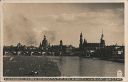 Dresden Elbe Panorama with Friedrich-August Bridge Postcard