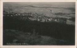 Scheibenberg in the Ore Mountains, Aerial View Postcard