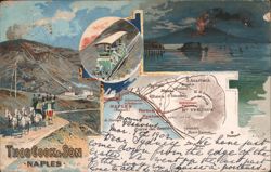 Mount Vesuvius Eruption, Funicular, Naples, Italy Postcard