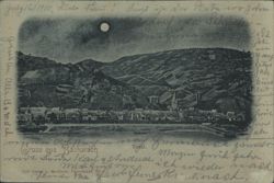 Bacharach by Moonlight, Rhine River Valley Postcard