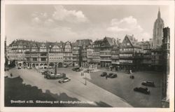 Frankfurt Römerberg with Justice Fountain Postcard