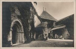 Courtyard and Staircase of Honor at Chillon Castle (Château de Chillon) Postcard