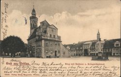 Wohlau Ring with Town Hall & War Memorial Postcard