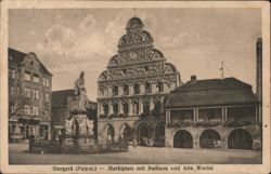Stargard (Pomm.) - Marktplatz mit Rathaus und Alte Wache Postcard