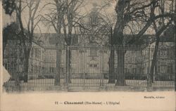 Chaumont Hospital through Iron Fence, France Postcard