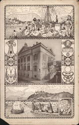 Sanatorium Emona, Ljubljana, with Roman Emona Illustrations Postcard