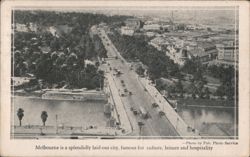 Melbourne Cityscape with River and Road Postcard