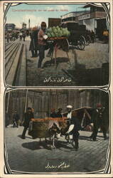 Constantinople Galata Quays: Vegetable & Bread Sellers Postcard