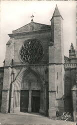 Marmande Cathedral Rose Window, France Postcard