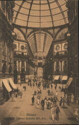 Interior Galleria Vittorio Emanuele II, Milano Postcard