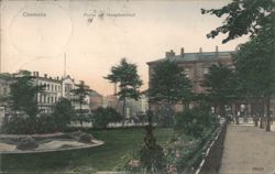 Chemnitz Main Station Park View Postcard