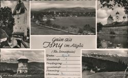 Gruss aus Isny im Allgäu, Espant, Stadtgraben, Schwarzen Grat Postcard
