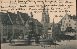Nürnberg Hauptmarkt Schöner Brunnen Fountain Postcard