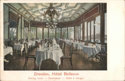 Dresden Hôtel Bellevue Dining Room Postcard