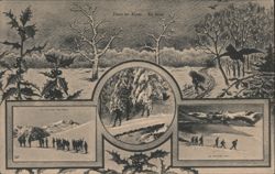 Dans les Alpes. En hiver. Skiing & Winter Scenes Postcard