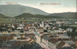 Villach from City Church Tower with Gerlitzen Postcard