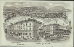 Hôtel Mosser, Südbahnstrasse, Drauquai, Villach Postcard