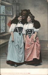 Swiss Women Mary & Louise with Berne Bear Postcard