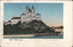 Stift Melk Abbey on Danube River Postcard