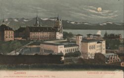 Lausanne Cathedral and University by Moonlight Postcard