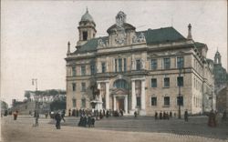 Brühl'sche Terrassen-Treppe, Ständehaus, Denkmal König Albert Postcard