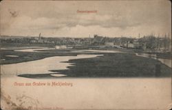 Grabow in Mecklenburg Overall View, River Landscape Postcard