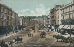 Patrick Street, Cork with Trams and Carriages Postcard