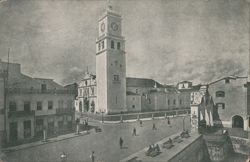 The Arcades, Clock Tower, Ponta Delgada, Azores Postcard