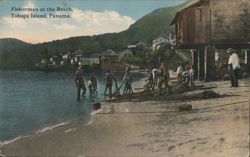 Fishermen at the Beach, Taboga Island Postcard