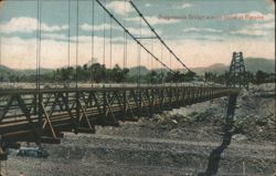 Suspension Bridge across canal at Empire, Panama Postcard