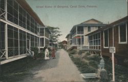 Street Scene at Gorgona, Canal Zone Postcard