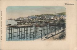 Talcahuano Waterfront with Pier and Boats Postcard
