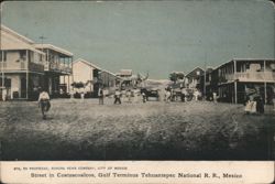 Street in Coatzacoalcos, Gulf Terminus Tehuantepec National R. R. Postcard