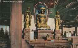 Chinese Buddha in Temple Postcard
