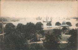 Bird's Eye View of Public Garden & Whangpoo Harbour Postcard