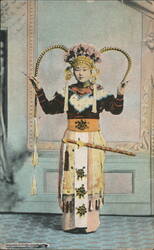 Chinese Opera Performer in Elaborate Costume Postcard