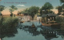 A Wonderful Chinese Scenery, Waterway with Boats Postcard