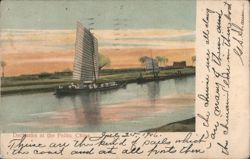 Dschunks at the Peiho, China Postcard