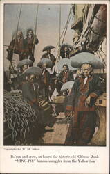 Bo'sun & Crew on Chinese Junk 'NING-PO', Yellow Sea Smuggler Postcard