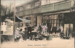 Chinese Antiquities Seller, Shanghai Street Scene Postcard