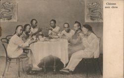 Chinese Men Chow Postcard