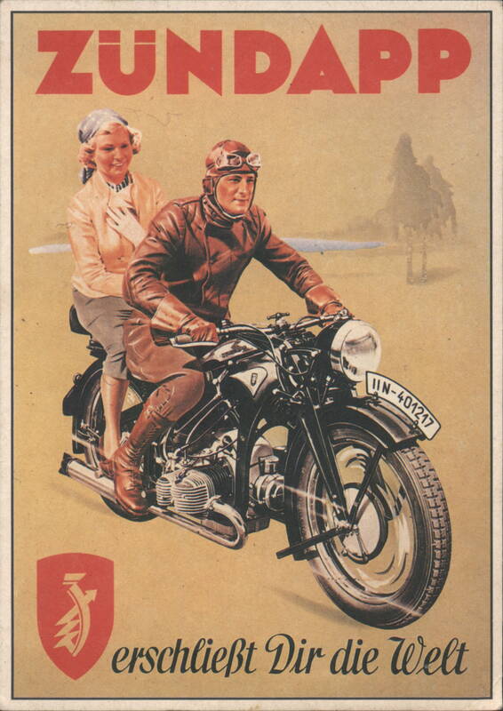 Zündapp Motorcycle Ad, 'erschließt Dir die Welt'