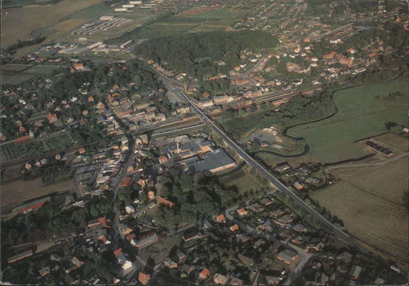 Aerial view of Hadsten Denmark Aerodan
