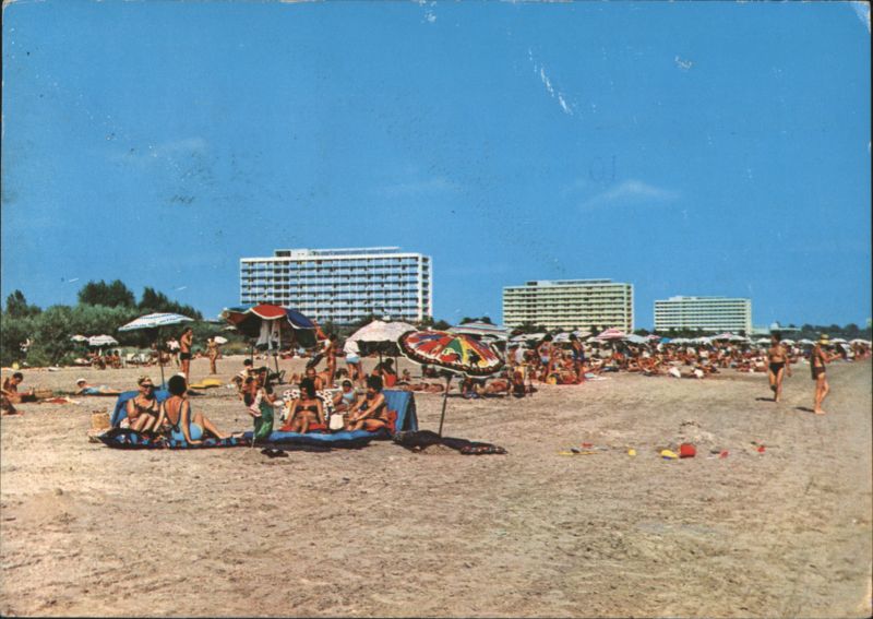 Beach Scene with Hotels, Mamaia Romania Eastern Europe