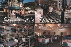 Ellie's 50's Diner and Flamingo Room Postcard