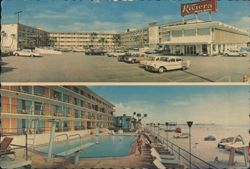 Riviera Resort Motel, Pool and Beach, Daytona Beach Postcard