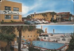 Watson's Beach Motel with Pool and Patio, Daytona Beach Postcard