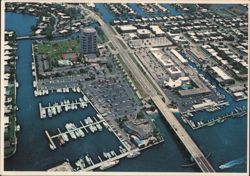 Aerial of famous Pier 66 and Marina Postcard