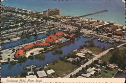 Aerial View of the Castaways Motel, Miami Beach Postcard