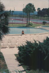 Sunnyside Beach and Tennis Club, Pool and Tennis Courts Postcard